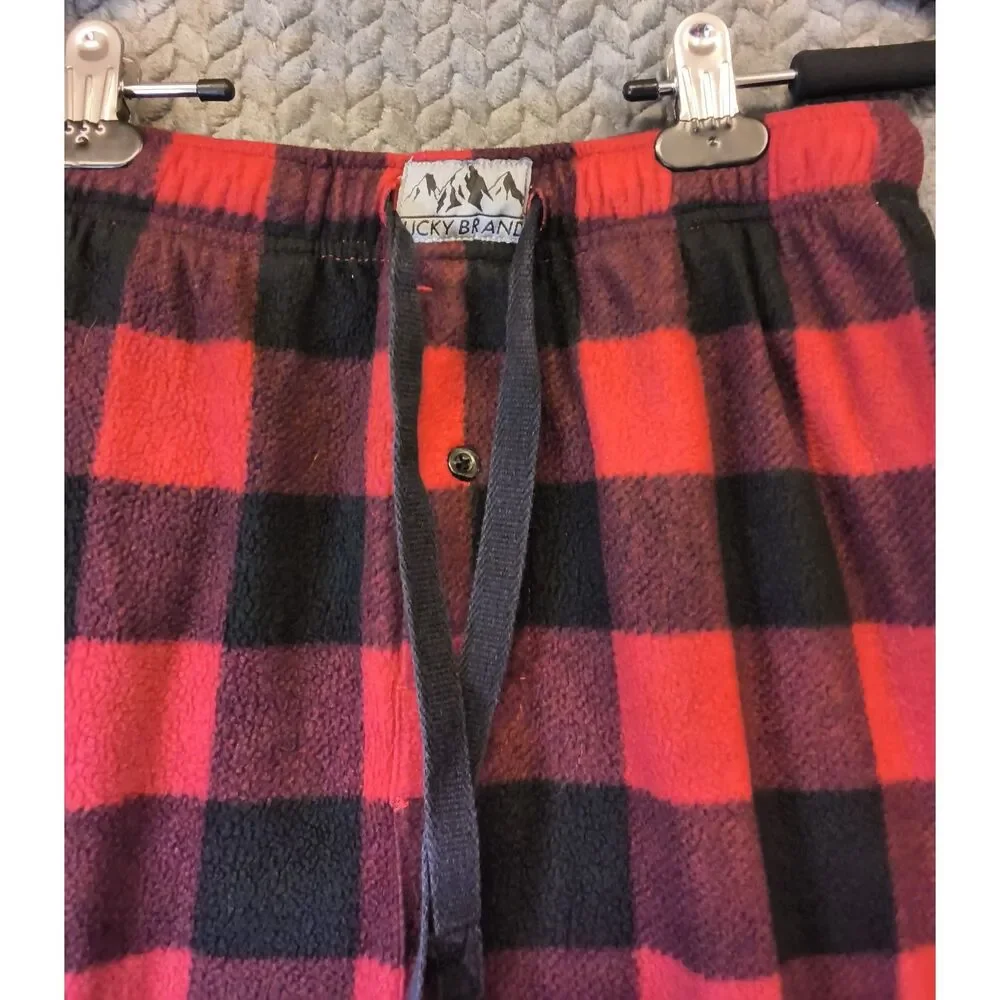 Lucky Brand Red and Black Plaid Pajama Pants